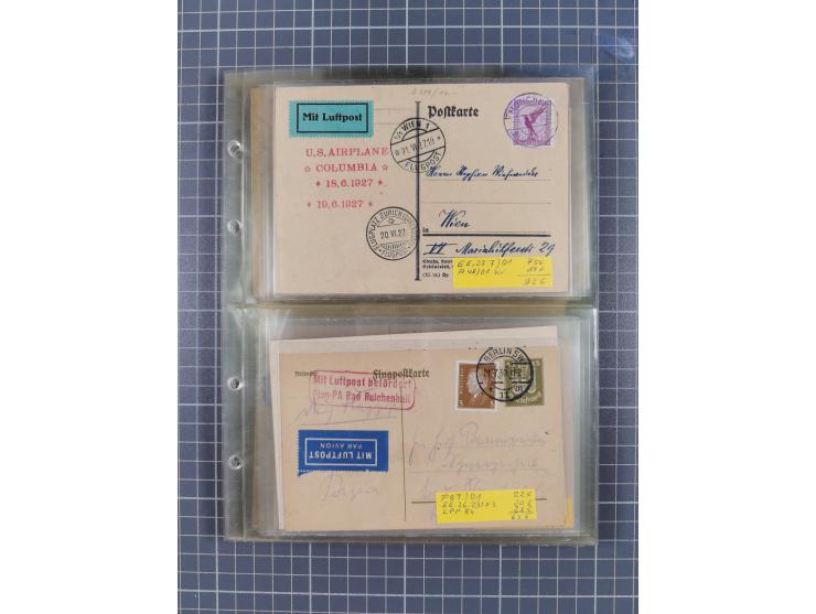 1910/45, Deutsche und internationale Flugpost, 2 Alben mit 430 Briefen, Karten, GZ, Ansichtskarten, dabei Deutsches Reich mit