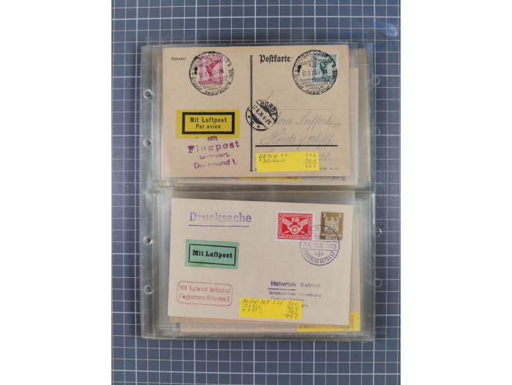 1910/45, Deutsche und internationale Flugpost, 2 Alben mit 430 Briefen, Karten, GZ, Ansichtskarten, dabei Deutsches Reich mit