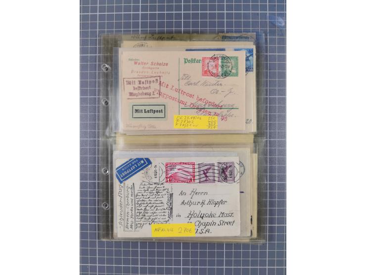 1910/45, Deutsche und internationale Flugpost, 2 Alben mit 430 Briefen, Karten, GZ, Ansichtskarten, dabei Deutsches Reich mit