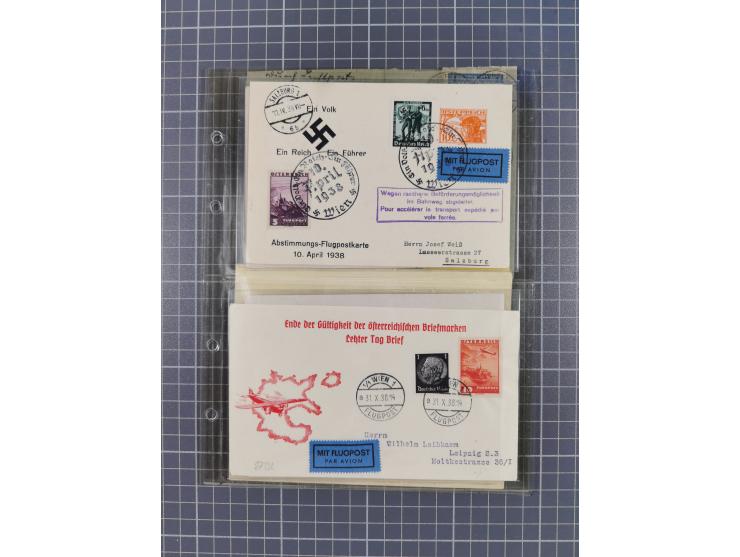 1910/45, Deutsche und internationale Flugpost, 2 Alben mit 430 Briefen, Karten, GZ, Ansichtskarten, dabei Deutsches Reich mit