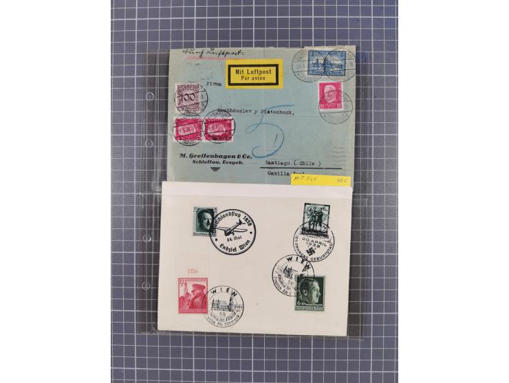 1910/45, Deutsche und internationale Flugpost, 2 Alben mit 430 Briefen, Karten, GZ, Ansichtskarten, dabei Deutsches Reich mit