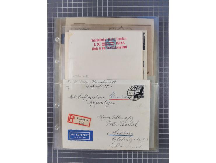 1910/45, Deutsche und internationale Flugpost, 2 Alben mit 430 Briefen, Karten, GZ, Ansichtskarten, dabei Deutsches Reich mit