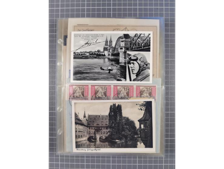 1910/45, Deutsche und internationale Flugpost, 2 Alben mit 430 Briefen, Karten, GZ, Ansichtskarten, dabei Deutsches Reich mit