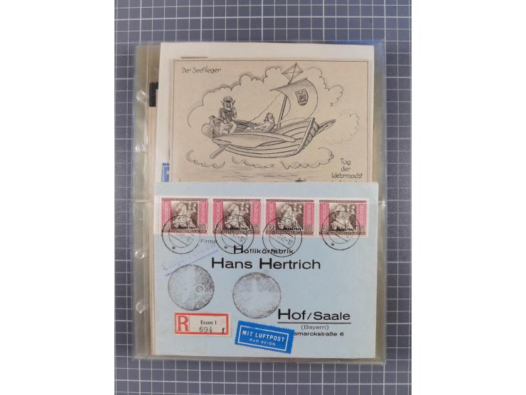 1910/45, Deutsche und internationale Flugpost, 2 Alben mit 430 Briefen, Karten, GZ, Ansichtskarten, dabei Deutsches Reich mit