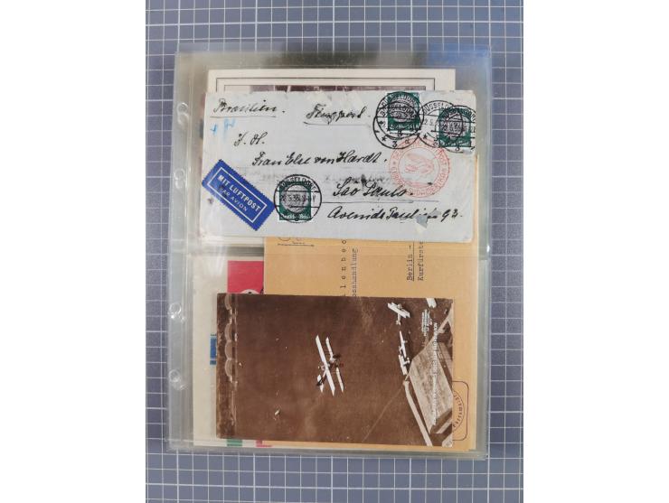 1910/45, Deutsche und internationale Flugpost, 2 Alben mit 430 Briefen, Karten, GZ, Ansichtskarten, dabei Deutsches Reich mit