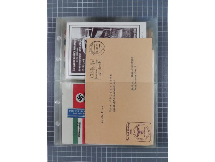 1910/45, Deutsche und internationale Flugpost, 2 Alben mit 430 Briefen, Karten, GZ, Ansichtskarten, dabei Deutsches Reich mit