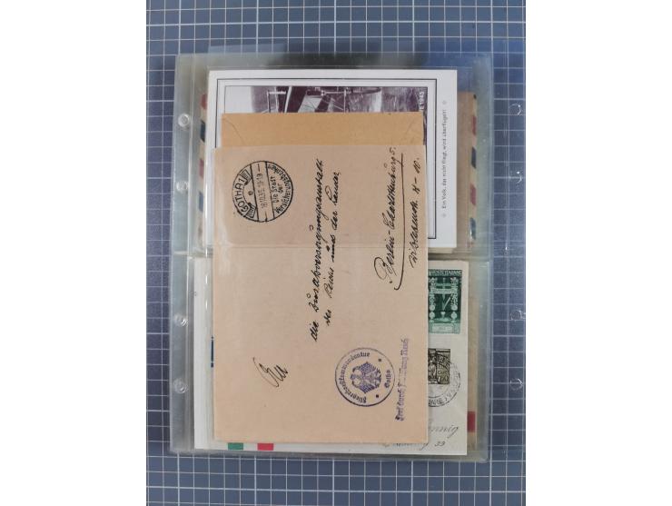1910/45, Deutsche und internationale Flugpost, 2 Alben mit 430 Briefen, Karten, GZ, Ansichtskarten, dabei Deutsches Reich mit