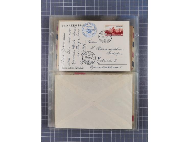 1910/45, Deutsche und internationale Flugpost, 2 Alben mit 430 Briefen, Karten, GZ, Ansichtskarten, dabei Deutsches Reich mit