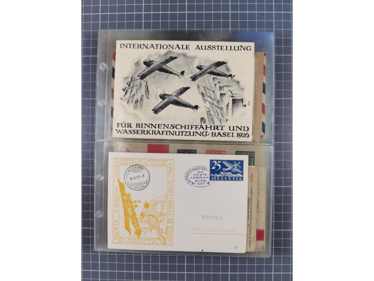 1910/45, Deutsche und internationale Flugpost, 2 Alben mit 430 Briefen, Karten, GZ, Ansichtskarten, dabei Deutsches Reich mit