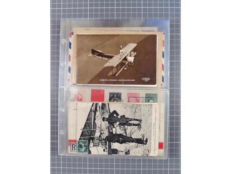 1910/45, Deutsche und internationale Flugpost, 2 Alben mit 430 Briefen, Karten, GZ, Ansichtskarten, dabei Deutsches Reich mit