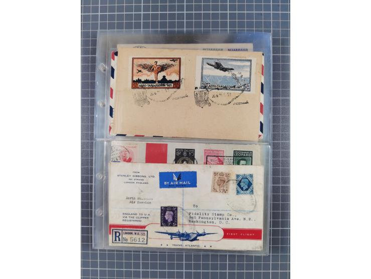 1910/45, Deutsche und internationale Flugpost, 2 Alben mit 430 Briefen, Karten, GZ, Ansichtskarten, dabei Deutsches Reich mit