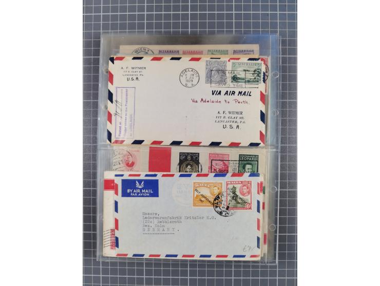 1910/45, Deutsche und internationale Flugpost, 2 Alben mit 430 Briefen, Karten, GZ, Ansichtskarten, dabei Deutsches Reich mit