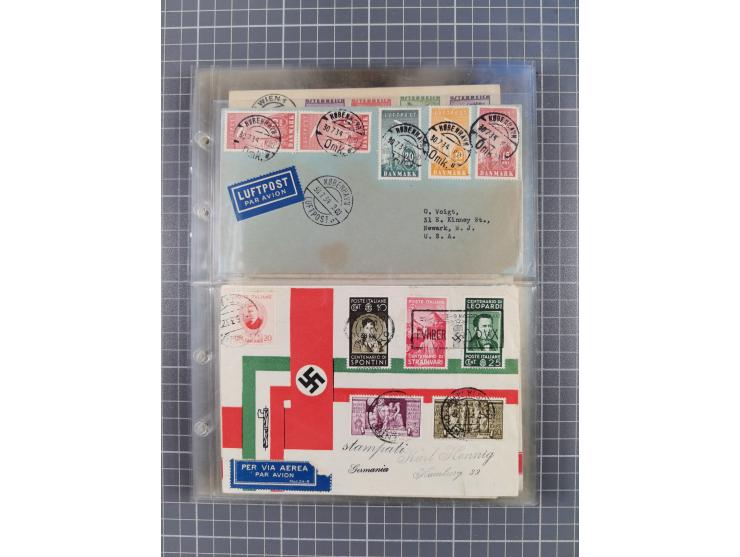 1910/45, Deutsche und internationale Flugpost, 2 Alben mit 430 Briefen, Karten, GZ, Ansichtskarten, dabei Deutsches Reich mit