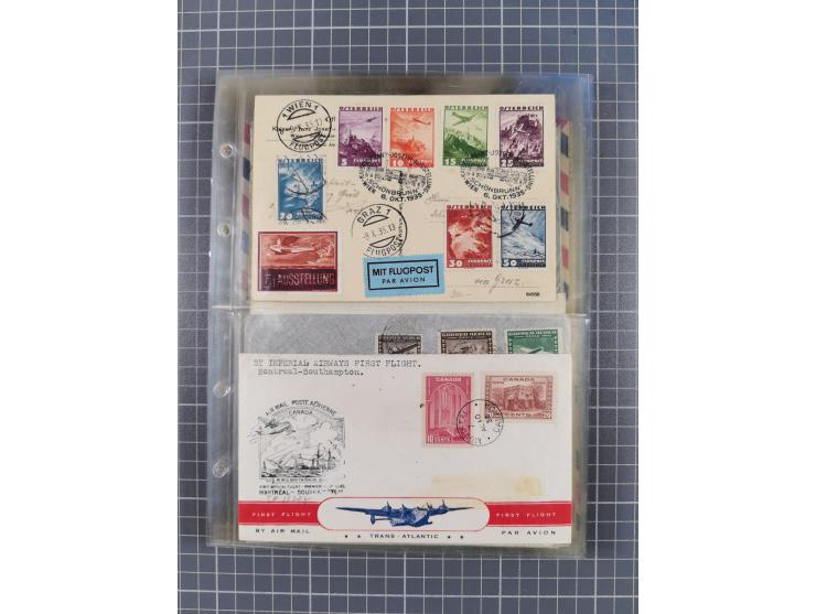 1910/45, Deutsche und internationale Flugpost, 2 Alben mit 430 Briefen, Karten, GZ, Ansichtskarten, dabei Deutsches Reich mit