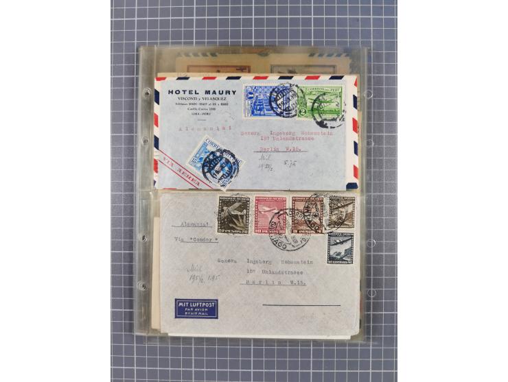 1910/45, Deutsche und internationale Flugpost, 2 Alben mit 430 Briefen, Karten, GZ, Ansichtskarten, dabei Deutsches Reich mit