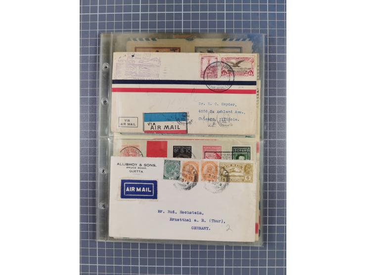 1910/45, Deutsche und internationale Flugpost, 2 Alben mit 430 Briefen, Karten, GZ, Ansichtskarten, dabei Deutsches Reich mit