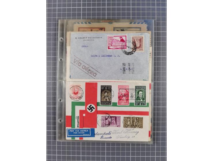 1910/45, Deutsche und internationale Flugpost, 2 Alben mit 430 Briefen, Karten, GZ, Ansichtskarten, dabei Deutsches Reich mit