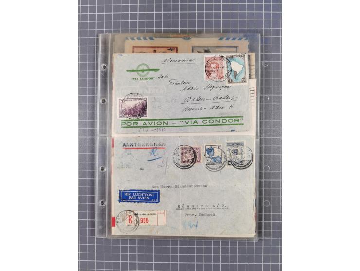 1910/45, Deutsche und internationale Flugpost, 2 Alben mit 430 Briefen, Karten, GZ, Ansichtskarten, dabei Deutsches Reich mit