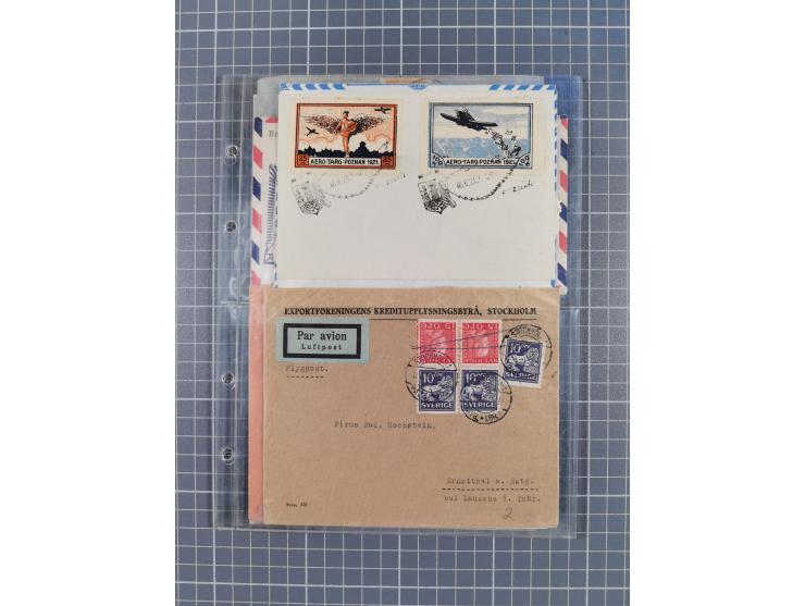 1910/45, Deutsche und internationale Flugpost, 2 Alben mit 430 Briefen, Karten, GZ, Ansichtskarten, dabei Deutsches Reich mit