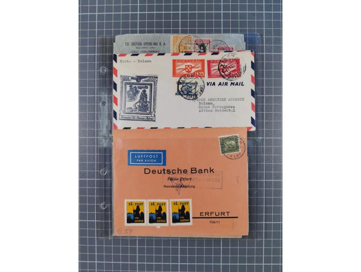 1910/45, Deutsche und internationale Flugpost, 2 Alben mit 430 Briefen, Karten, GZ, Ansichtskarten, dabei Deutsches Reich mit