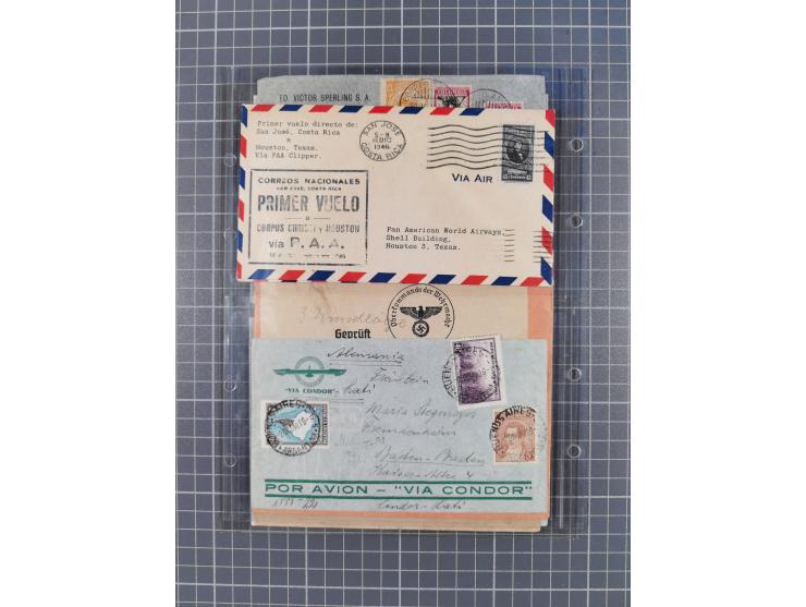 1910/45, Deutsche und internationale Flugpost, 2 Alben mit 430 Briefen, Karten, GZ, Ansichtskarten, dabei Deutsches Reich mit