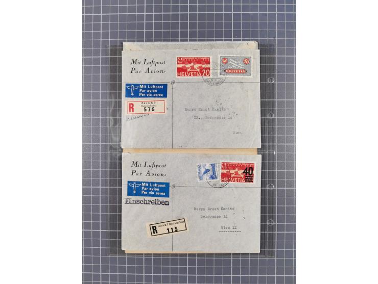 1910/45, Deutsche und internationale Flugpost, 2 Alben mit 430 Briefen, Karten, GZ, Ansichtskarten, dabei Deutsches Reich mit
