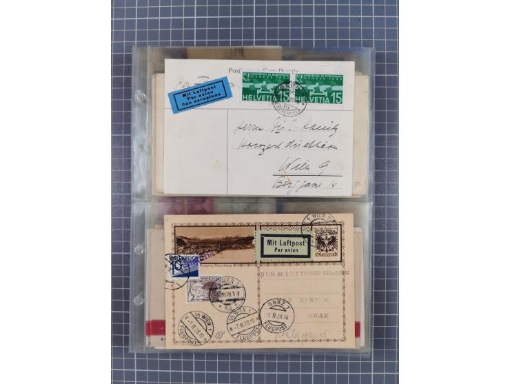 1910/45, Deutsche und internationale Flugpost, 2 Alben mit 430 Briefen, Karten, GZ, Ansichtskarten, dabei Deutsches Reich mit