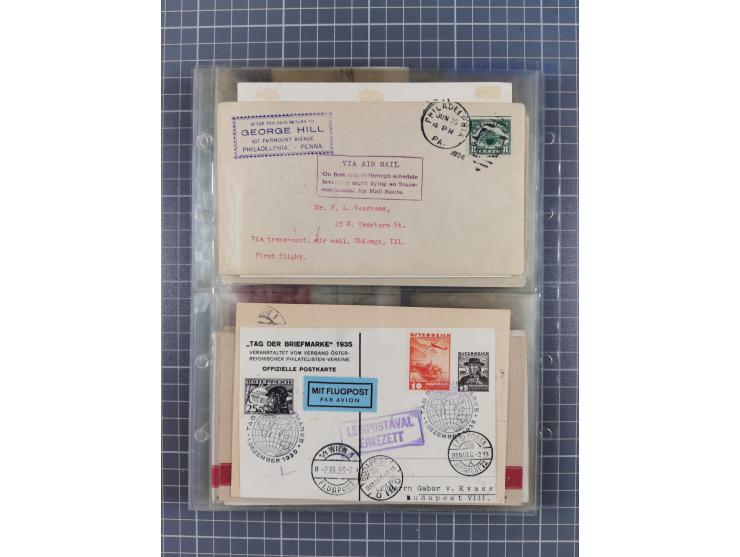 1910/45, Deutsche und internationale Flugpost, 2 Alben mit 430 Briefen, Karten, GZ, Ansichtskarten, dabei Deutsches Reich mit