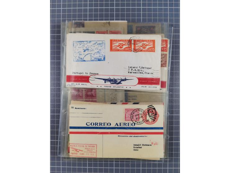 1910/45, Deutsche und internationale Flugpost, 2 Alben mit 430 Briefen, Karten, GZ, Ansichtskarten, dabei Deutsches Reich mit