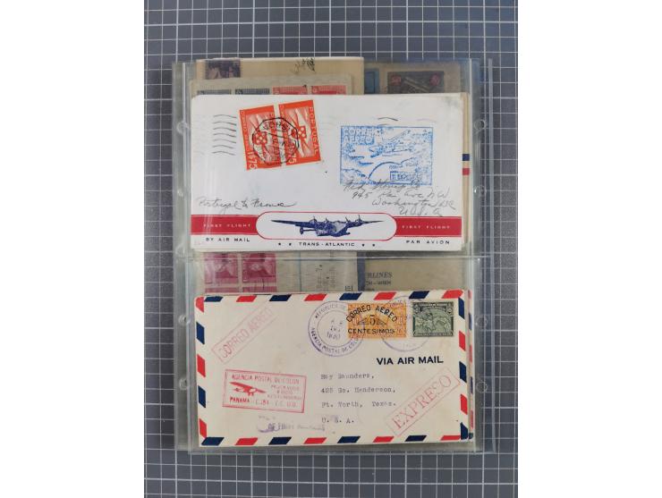 1910/45, Deutsche und internationale Flugpost, 2 Alben mit 430 Briefen, Karten, GZ, Ansichtskarten, dabei Deutsches Reich mit