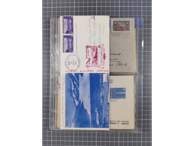 1910/45, Deutsche und internationale Flugpost, 2 Alben mit 430 Briefen, Karten, GZ, Ansichtskarten, dabei Deutsches Reich mit