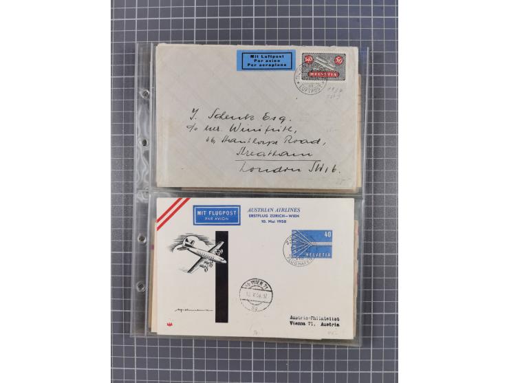 1910/45, Deutsche und internationale Flugpost, 2 Alben mit 430 Briefen, Karten, GZ, Ansichtskarten, dabei Deutsches Reich mit