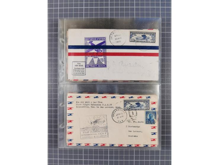 1910/45, Deutsche und internationale Flugpost, 2 Alben mit 430 Briefen, Karten, GZ, Ansichtskarten, dabei Deutsches Reich mit