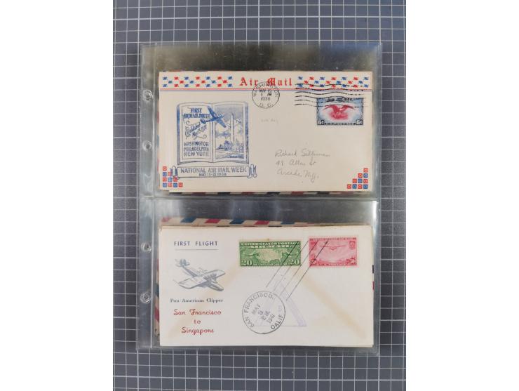 1910/45, Deutsche und internationale Flugpost, 2 Alben mit 430 Briefen, Karten, GZ, Ansichtskarten, dabei Deutsches Reich mit