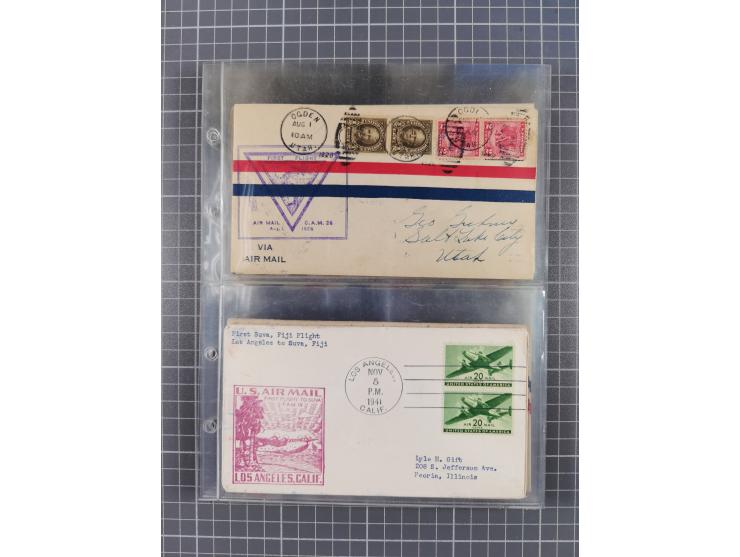 1910/45, Deutsche und internationale Flugpost, 2 Alben mit 430 Briefen, Karten, GZ, Ansichtskarten, dabei Deutsches Reich mit