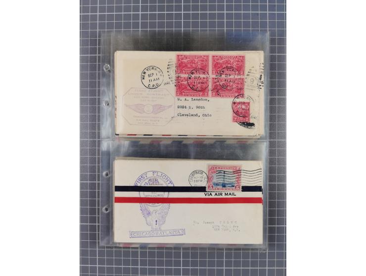 1910/45, Deutsche und internationale Flugpost, 2 Alben mit 430 Briefen, Karten, GZ, Ansichtskarten, dabei Deutsches Reich mit