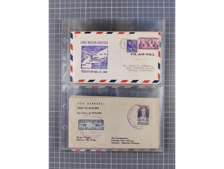 1910/45, Deutsche und internationale Flugpost, 2 Alben mit 430 Briefen, Karten, GZ, Ansichtskarten, dabei Deutsches Reich mit