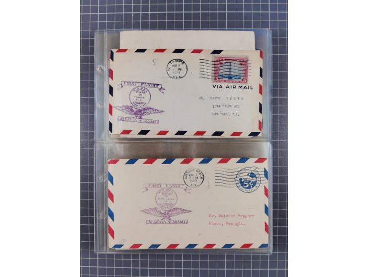 1910/45, Deutsche und internationale Flugpost, 2 Alben mit 430 Briefen, Karten, GZ, Ansichtskarten, dabei Deutsches Reich mit