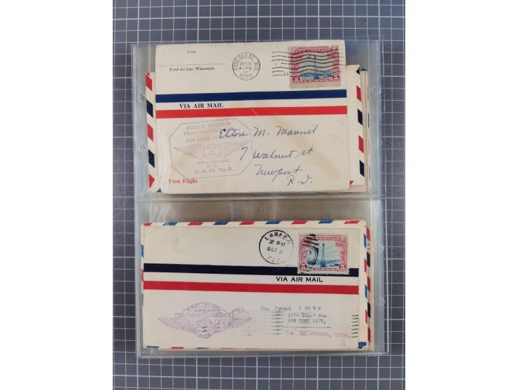 1910/45, Deutsche und internationale Flugpost, 2 Alben mit 430 Briefen, Karten, GZ, Ansichtskarten, dabei Deutsches Reich mit