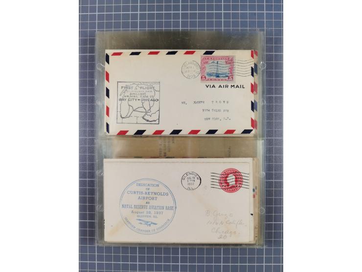 1910/45, Deutsche und internationale Flugpost, 2 Alben mit 430 Briefen, Karten, GZ, Ansichtskarten, dabei Deutsches Reich mit