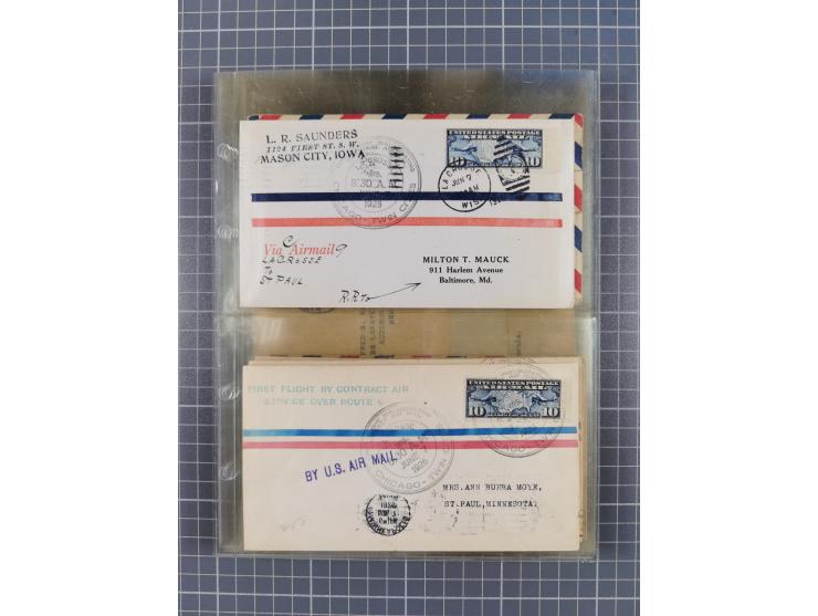 1910/45, Deutsche und internationale Flugpost, 2 Alben mit 430 Briefen, Karten, GZ, Ansichtskarten, dabei Deutsches Reich mit