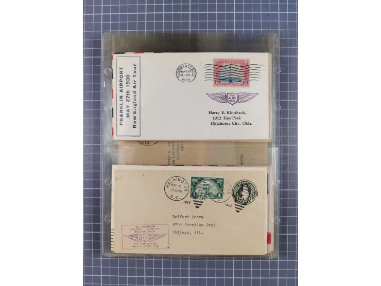 1910/45, Deutsche und internationale Flugpost, 2 Alben mit 430 Briefen, Karten, GZ, Ansichtskarten, dabei Deutsches Reich mit