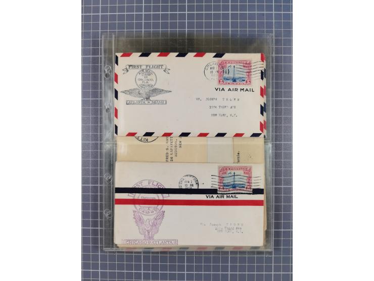 1910/45, Deutsche und internationale Flugpost, 2 Alben mit 430 Briefen, Karten, GZ, Ansichtskarten, dabei Deutsches Reich mit