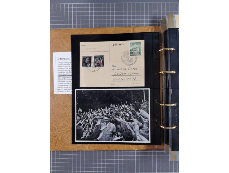 1933/45, Dokumentation zum Thema: Hitlers verbrecherische SS und seine SA", insgesamt 55 Belegstücke (33 x SS) mit besseren P