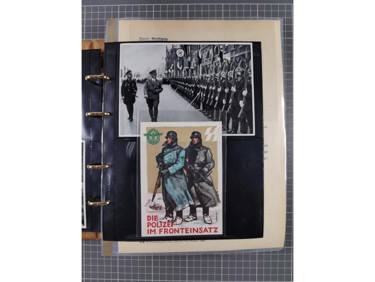 1933/45, Dokumentation zum Thema: Hitlers verbrecherische SS und seine SA", insgesamt 55 Belegstücke (33 x SS) mit besseren P