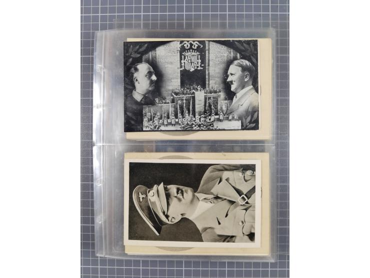 1933/45, Propaganda, 2 Alben mit 310 Belegen, alle zum Thema: A. Hitler, das Gesicht des Hauptkriegsverbrechers-verantwortlic