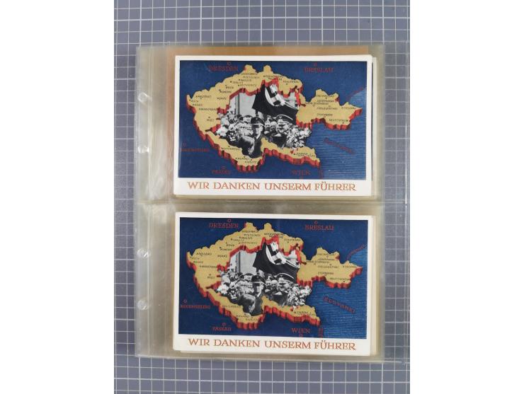 1933/45, Propaganda, 2 Alben mit 310 Belegen, alle zum Thema: A. Hitler, das Gesicht des Hauptkriegsverbrechers-verantwortlic