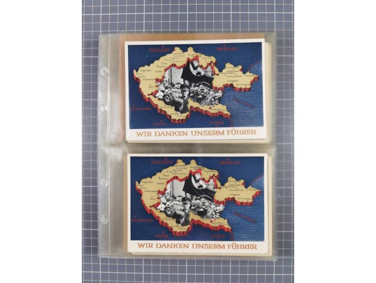 1933/45, Propaganda, 2 Alben mit 310 Belegen, alle zum Thema: A. Hitler, das Gesicht des Hauptkriegsverbrechers-verantwortlic