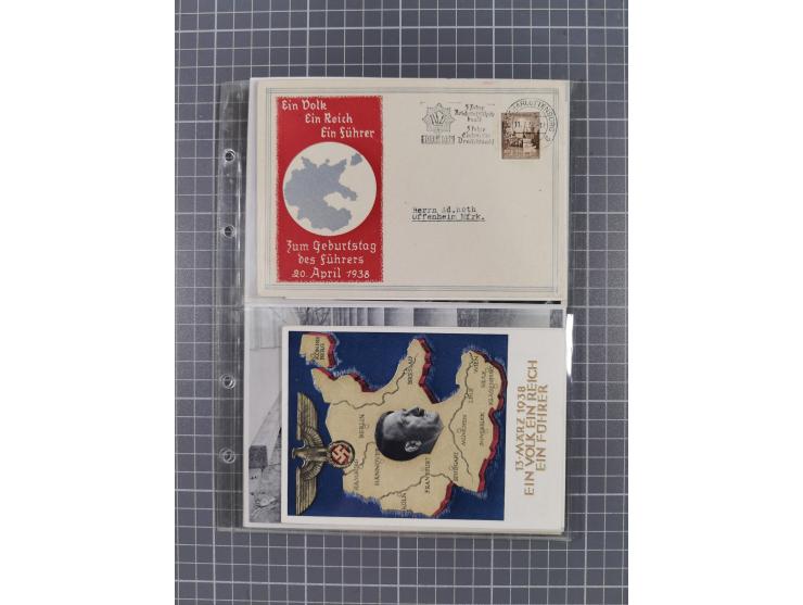 1933/45, Propaganda, 2 Alben mit 310 Belegen, alle zum Thema: A. Hitler, das Gesicht des Hauptkriegsverbrechers-verantwortlic