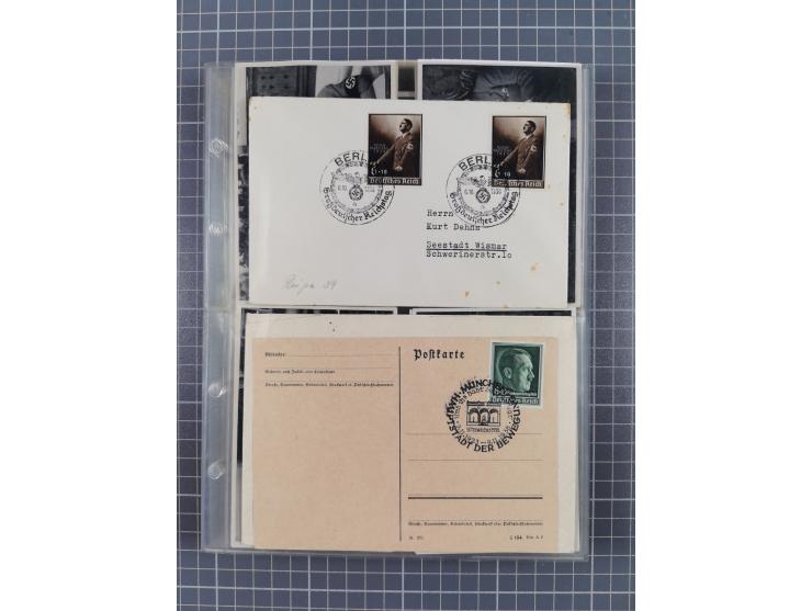 1933/45, Propaganda, 2 Alben mit 310 Belegen, alle zum Thema: A. Hitler, das Gesicht des Hauptkriegsverbrechers-verantwortlic